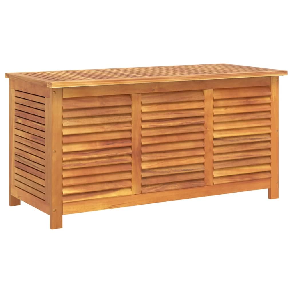 Cassapanca da giardino in legno di acacia, 113 x 50 x 56 cm | Tasca interna impermeabile, chiusura in , utilizzabile come tavolino d'appoggio, baule per esterni