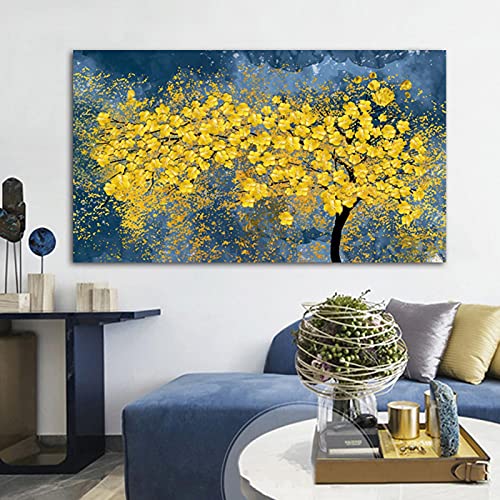Tableau arbre d'or pour décoration de salon chic et moderne