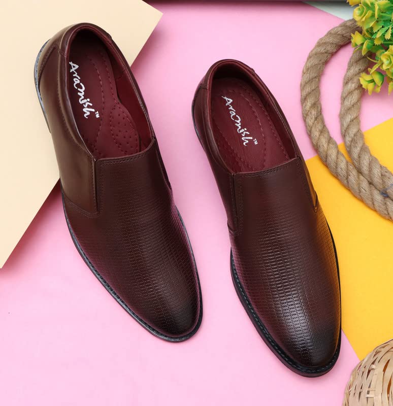 Image of ARAMISH Men's Genuine Leather Formal Slipon Moccasin Shoes (UK 5 to 10 UK)