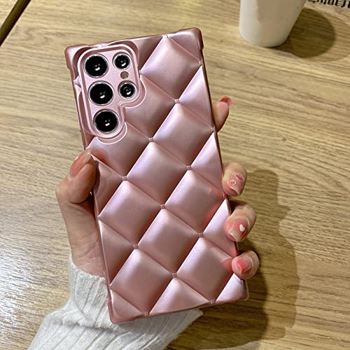 Coque souple Samsung S21 Plus treillis de diamants rose pour sublimer votre mobile