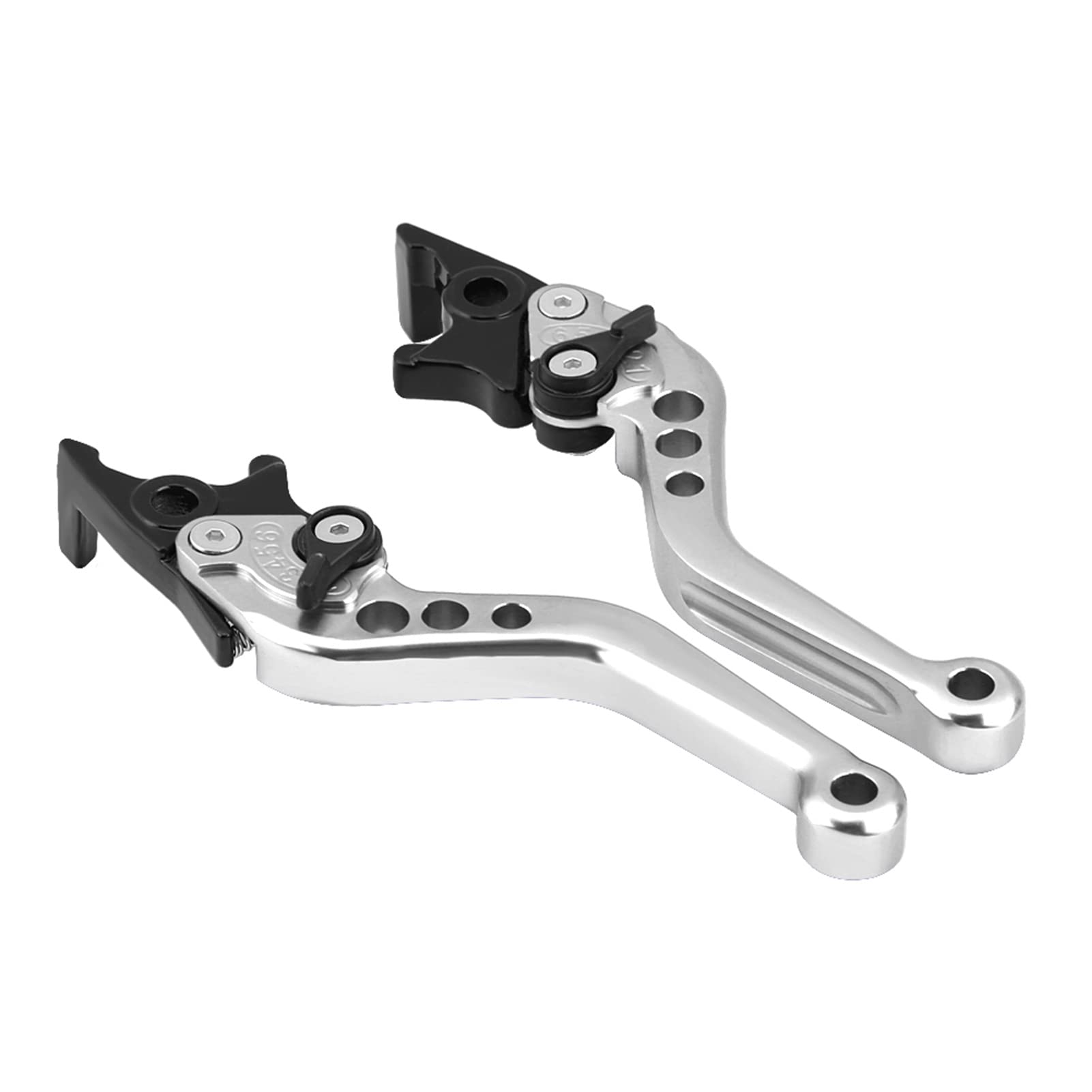 MUNEFE Motorcycle Brake Lever, Aluminum Alloy Short Brake Levers, Brake Lever Assembly for Most of Motorcycles,Scooters and Electric Bike(Silver)