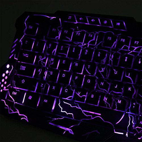 Teclado Gamer Ruilogod Ergonomico USB Retroiluminado miniatura 3