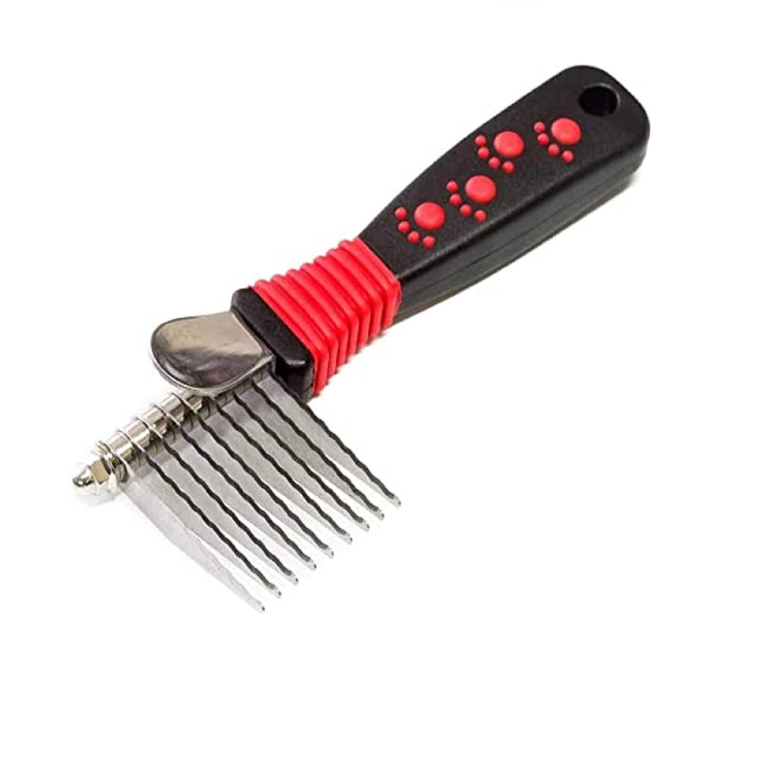 Emily Pets Dogs Dematting Comb, Stainless Steel Blades Rakes, for Pets Cats Animals Matted Knotted Hair, Brush Cutting Removing Grooming Tool with Smooth Teeth Needle(Red-Black) (B09PBQYCKK) Amazon Price History, Amazon Price Tracker