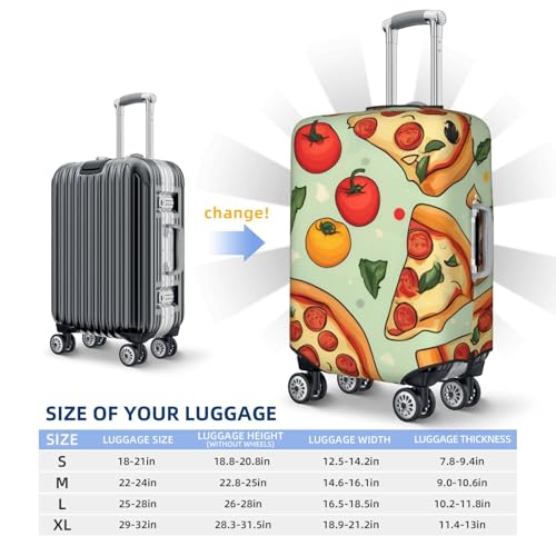 Pizza Pattern Print Fashionable Suitcase Cover Personalized Luggage Protector for Travel and Business 6