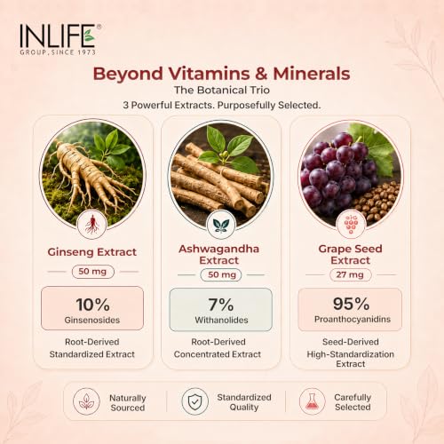 Image of INLIFE Multivitamin Supplement for Men, 23 Vitamins Minerals, 120 Tablets