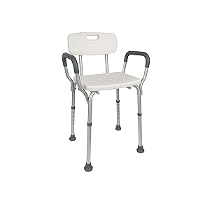 Mobiclinic, Silla de Ducha con Respaldo, Baño, para Adultos, Puerto, Marca española, Ortopédica, Antideslizante, Altura Regulable, Ayuda Ancianos y discapacitados, WC, Ergonómica