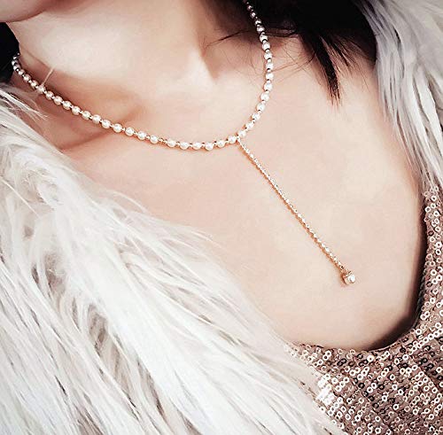 Image of Yellow Chimes Fancy Party Ware Pearl Choker Necklace for Women and Girls
