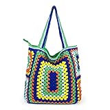 Handmade Purses and Handbags for Women, Handmade Ethnic Style Shoulder Bags for Women, Knitted Tote Shoulder Purse Handbag (C1)