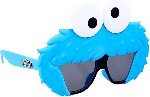Sun-Staches Cookie Monster - Accesorio de disfraz oficial de Lil ' Characters de Plaza Sésamo, protección UV400, máscara azul dulce, talla única
