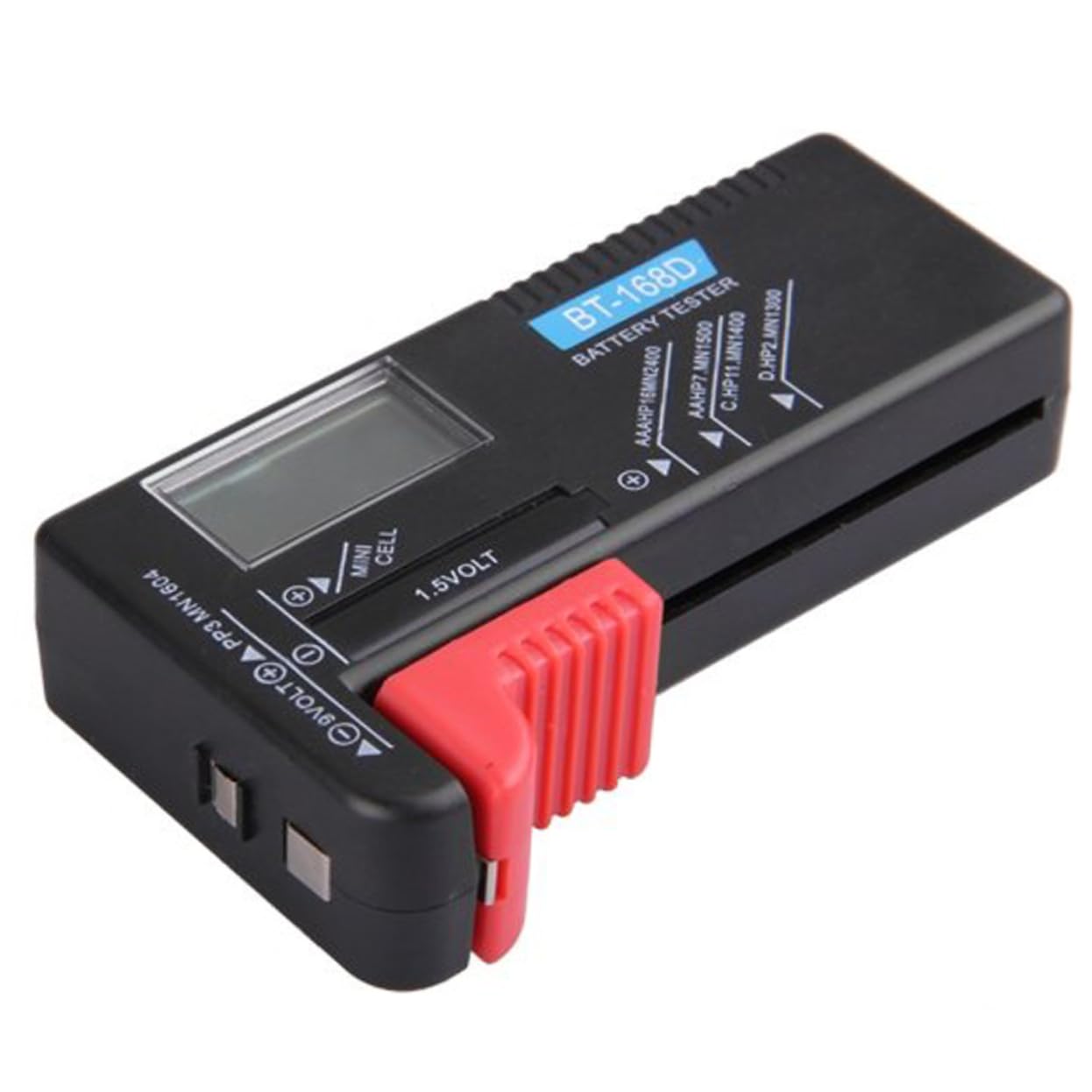 SEWACC 9v Bt Digital Battery Tester for Aa AAA LCD Volt Checker Black Shell Portable Testing for Batteries Results