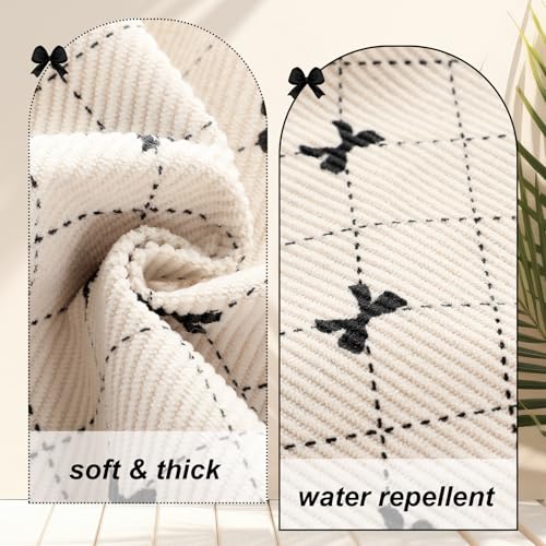Image of Bow Tote Bag for Women Large Capacity Shoulder Bag with Pockets and Zipper Cute Coquette Bow Handbag for Work Travel Gym