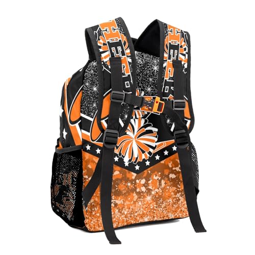 Personalized Cheer Orange Cheerleader Shoulders Bags Daypack with Name School Bookbag for Sports Party Traveling2