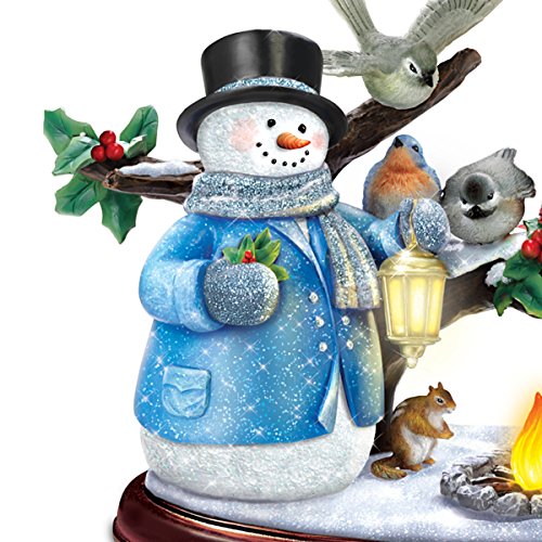 The Bradford Exchange Thomas Kinkade A Warm Winter's Glow Snowman Sculpture #TOP1