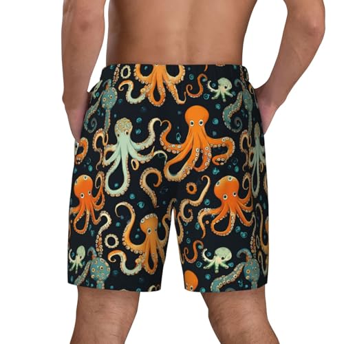Color Octopus Print Men Stylish Functionality Swim Trunks Breathable Beach Shorts Surfing Gym Fishing4