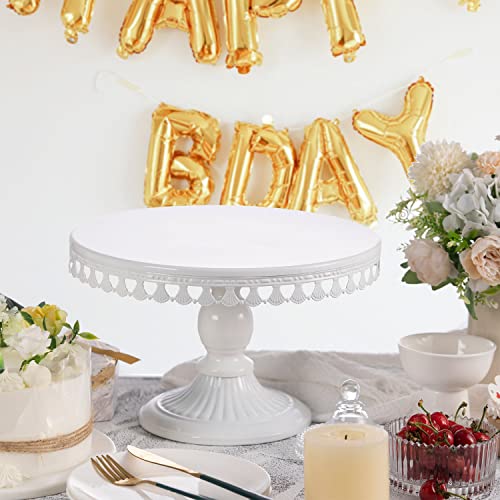 White Cake Stand,12 Inches Round Cupcake Stands Metal Party Dessert Display Stand For Wedding Brithday Celebration Baby Shower #TOP4