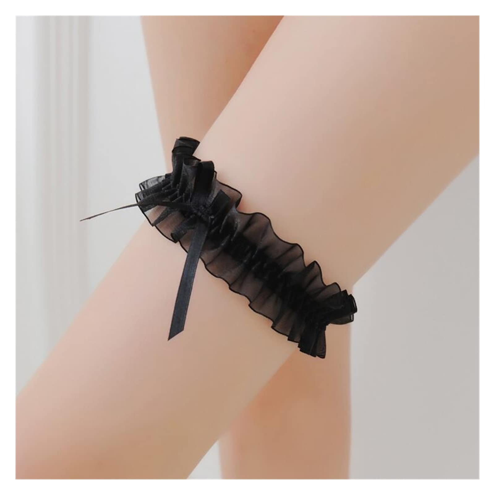 Ladies Bow Leg lock up Seksowna bielizna Koronkowa podwiązka Bow Leg lock up Podwiązka ślubna Bride Cosplay Pończochy Udo lock up (kolor: złoty, rozmiar: jeden rozmiar) (zielony jeden rozmiar)