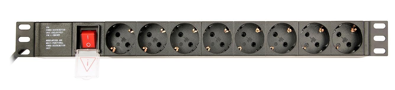 Gembird PDU 8 tomas Schuko1U, 10A,enchufe C14 3 m