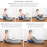 bonVIVO Easy Lounge Floor Chair – Adjustable Folding Chair with Back Support, Padded Floor Sofa for Meditation, Reading, Gaming – Comfortable Floor Seat for Adults – Gifts for Men & Women – Grey - Image 7