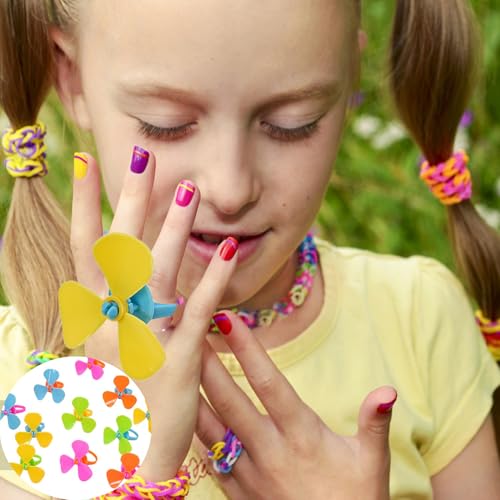 50 Pack Pinwheels Ring Blowing Wind Spanners Finger Spanner Ring Blow Rotating Windmill Rings Stress Reliever Party Favor for Gifts Lung Exerciser Trainer Breathing Exercise3