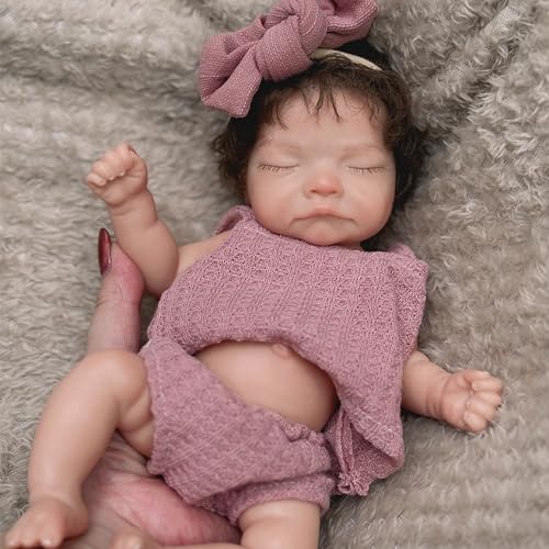 Muñeca bebé de silicona 10 pulgadas cuerpo completo niña miniatura 1
