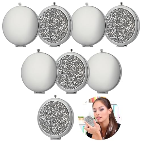 Image of Sacolin Compact Pocket Makeup Mirrors, Compact Mirror Bulk, Bride Gift Set Bag Mirror, Cosmetic Mirror Handheld for Wedding Bridal Shower Gifts, 2.8 * 2.8 Inch, 8 Pcs