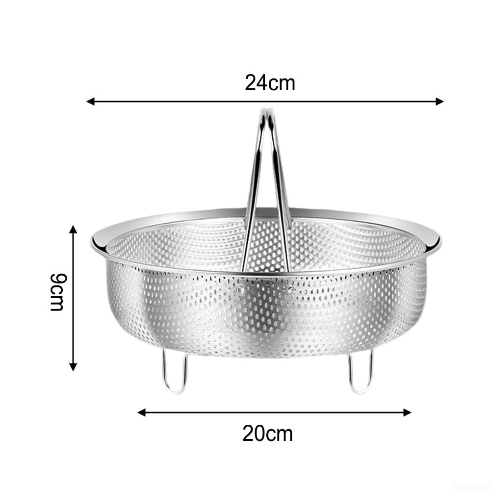 Cesta de vapor de acero inoxidable 304 con inserto multiusos para ollas de olla a presión, diámetro de 14 a 24 cm (XL)