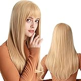 💋MATERIAL: Loose perücke blond lang glatt-Stil(ca.55cm), Hitzebeständig,aus japanischer Kanekalon-Faser,kann es hohe Temperaturen ertragen.Durch Probiere eine Perücke an,Die Testergebnisse zeigten keine Stech- und Hautallergien. Durch Sterilisation bei hohen Temperaturen, bequemer und gesünder. Wir sind berühmt für die Herstellung realistischer Kostümperücken aus hochwertigen Fasern, die sich weich und wie echtes Haar anfühlen!