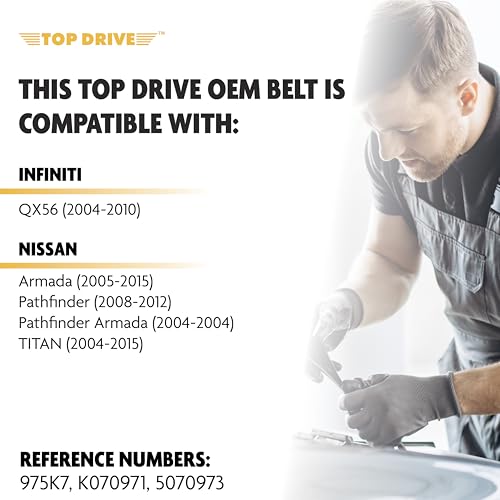 Image of Top Drive, 7PK2465, Premium Engine EPDM Serpentine Belt, 97.60 inch Length | 7-Rib, Automotive Replacement Serpentine Belt, Equivalent References K070971 and 5070973