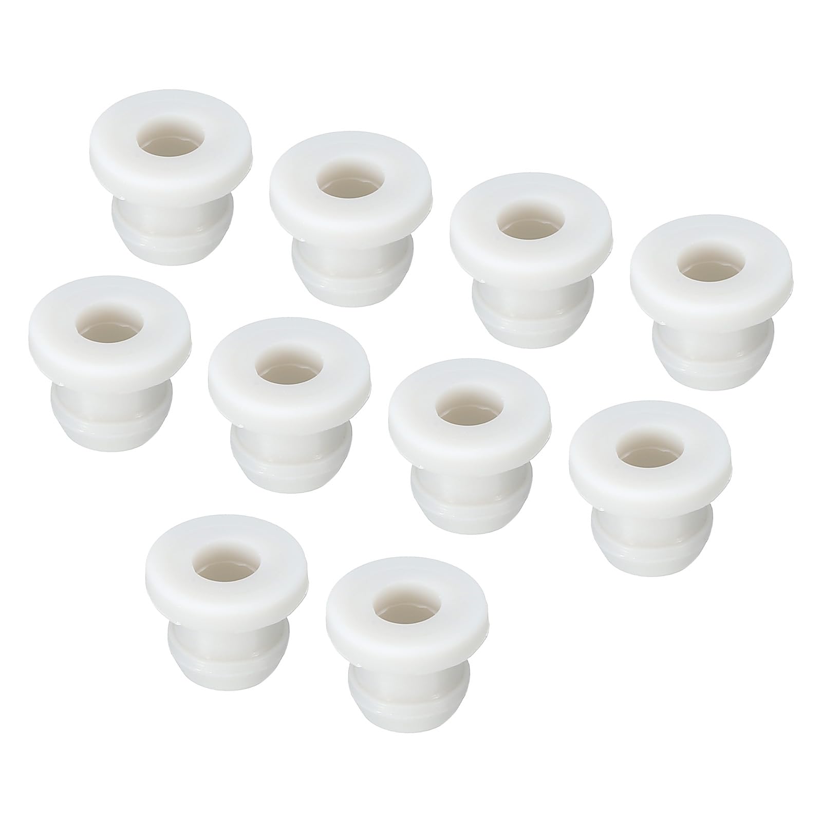sourcing map 10Pcs Snap Rubber Grommet Hole Plug Mount Dia 7.5mm ID 5mm H 9mm Seal Anti-Scratch for Electrical Box Cable Pipe Grey