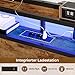 DICTAC Bett 90x200cm mit LED Beleuchtung, Metallbett mit Steckdose und USB-Ladefunktion, Bettgestell 90x200 Einzelbett mit Holzkopfteil Stauraum, Bettrahmen mit Lattenrost und Stauraum unter dem Bett