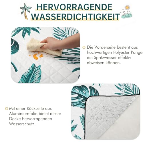 HAUSPROFI Picknickdecke 200x300, wasserdicht & isoliert - XXL Outdoor Decke für Picknick, Strand, Camping. Kompakt, leicht zu tragen, mit Baumwolle gepolstert, Inkl. Tragegriff & Heringe, Waschbar
