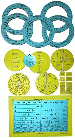 MATHWORLD Fraction Circle Ring Learning Kit Math Model Manipulatives ...