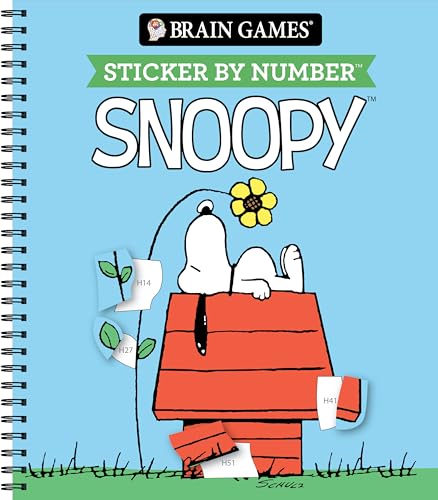 Brain Games - Sticker by Number: Snoopy (Officially Licensed Peanuts Product) Spiral-bound – January 15, 2026