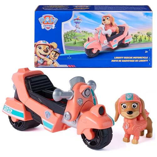 Image of Paw Patrol, Liberty Rescue Motorcycle, Toy Bike with Collectible Action Figure, Sustainably Minded Kids Toys for Boys & Girls Ages 3 and Up