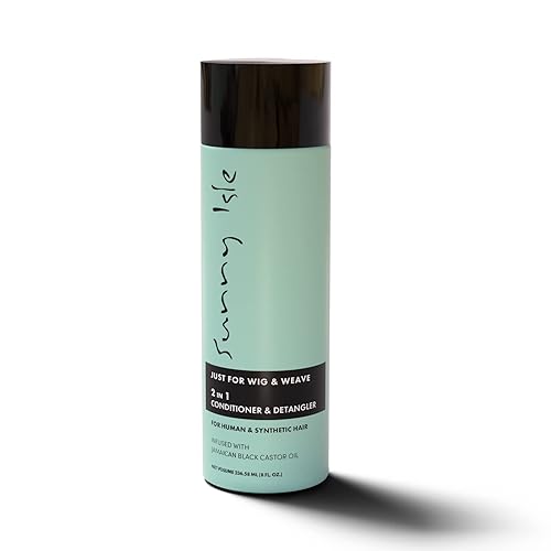 Sunny Isle Solo para peluca tejido trenza y extensiones acondicionador y desenredante 2N1 de 8 onzas para cabello sintético y natural aloe vera