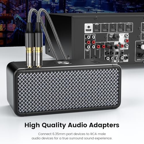 Adaptador MOSWAG RCA a 1/4 pulg 6.35mm Mono Macho a RCA Hembra 6 unidades miniatura 4