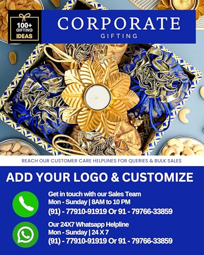 Image of HyperFoods Diwali Hamper Gifts DryFruit Combo Pack Rawfruit's Handcrafted Potli Blue Dry Fruits Pack of 4 Almond Cashew Raisins Pistachios 495 Gr Diwali Gifts for Family and Friends DryFruit Gift Box