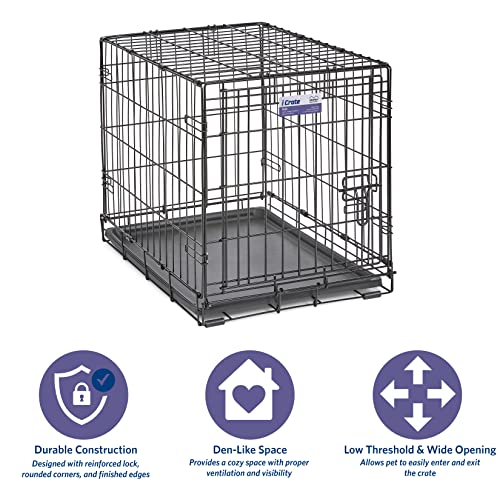 MidWest Homes for Pets Newly Enhanced Single Door iCrate 60.96 cm (24-Inch) Long Dog Crate, Includes Leak-Proof Pan, Floor Protecting Feet, Divider Panel & New Patented Features, Black, Model 1524 - Image 4