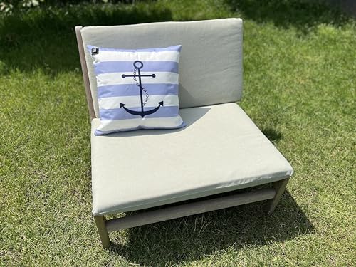 Warmpi® Infrarot Outdoor Heizkissen mit Powerbank – Wasserabweisend & UV-beständig – Kabellos & mit Kabel verwendbar – Flexibel einsetzbar – Hellblaues Bootskissen mit Anker-Motiv