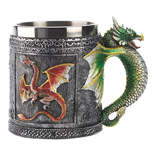 Taisuko Royal Dragon Mug Schlange mittelalterliches Sammlerstück Stein Edelstahl Liner Cover
