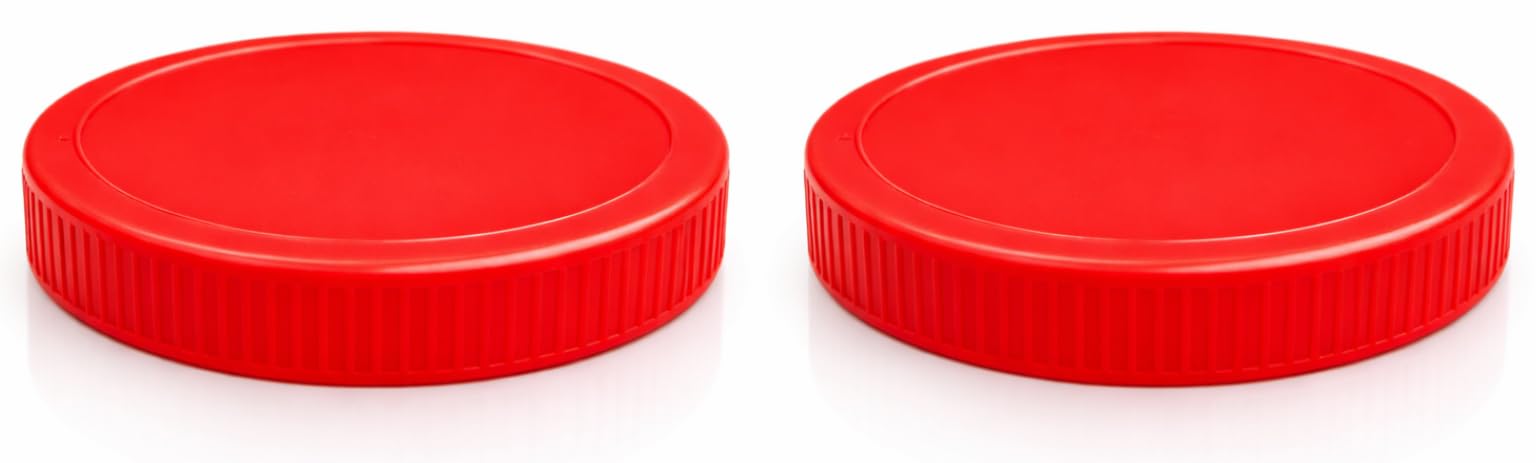 Food Storage Container Plastic Lids Seal for Glass Jar Bottle Barani Dhakkan Only Red Lid Cover for 1, 1.5, 2 and 3 liters Jar, 10 cm (4") Dia, Pack of 2-picture-10