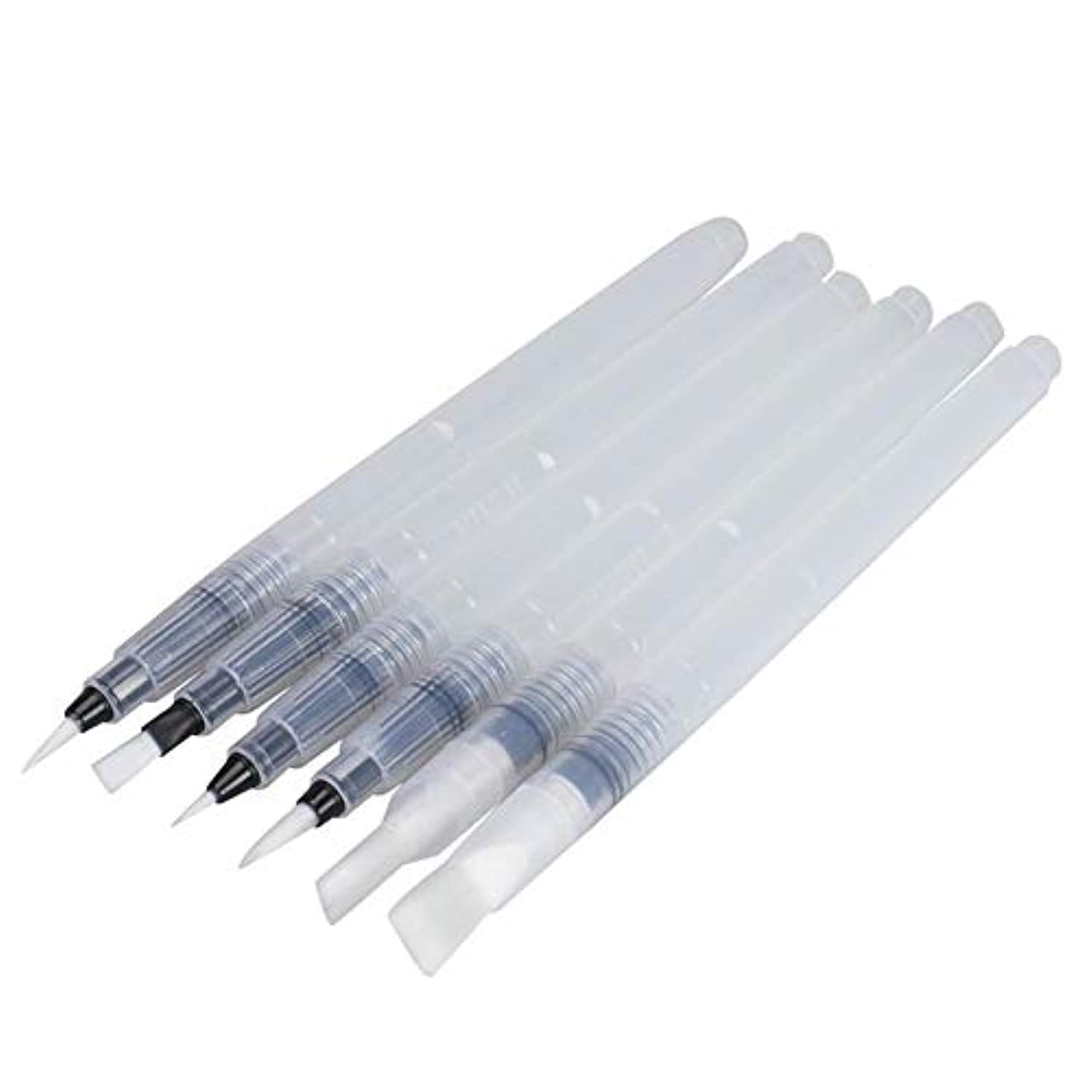 6 Pcs Refillable Pilot Paint Brush Water Color Brush Pencil Ink Pen Soft Watercolor Brushes for Drawing Painting Art Supplies