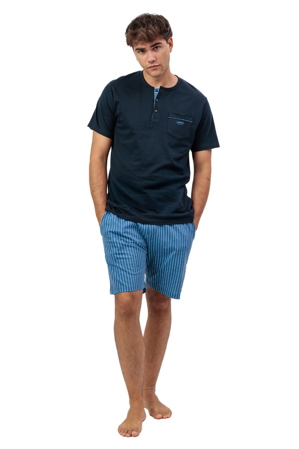 Pyjama court à rayures pour homme ADMAS en coton classique