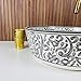 MIRATILE Custom Moroccan Handmade Ceramic Sink, Hand Painted Vanity Vessel Sink, Handwash Countertop Vanity Basin for Restroom, Above Counter Farmhouse Sink, Art Basin Sink with 2 Gifts (8