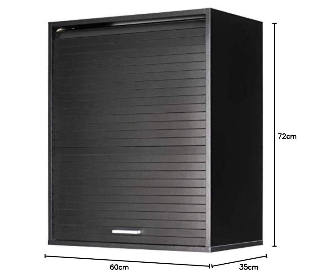 SIMMOB Meuble de Cuisine Noir 2 Etagères L 60 cm H 72 cm P 35 cm