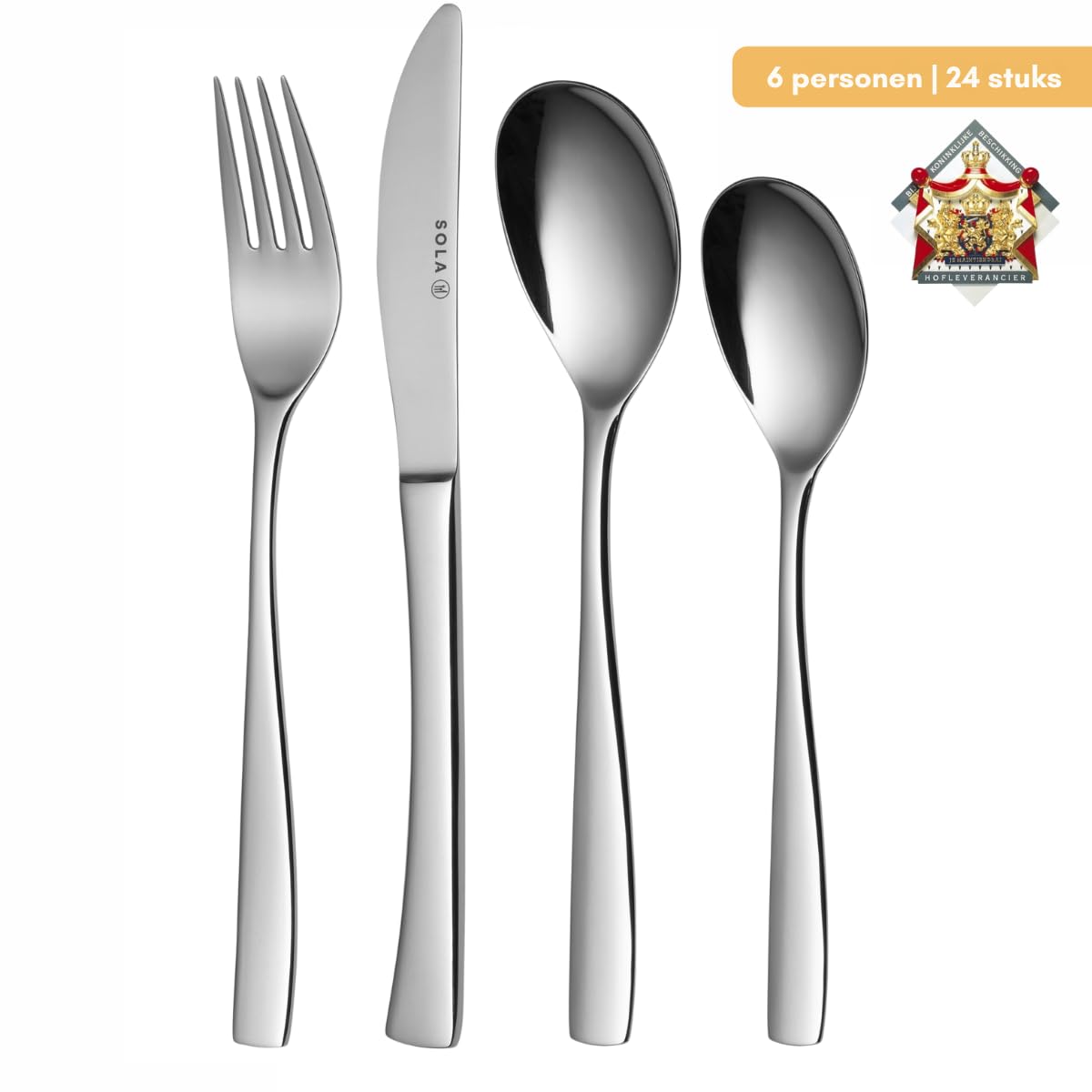 Sola Juego de Cubiertos Lotus - Acero inoxidable 18/10 - 24 piezas/6 personas