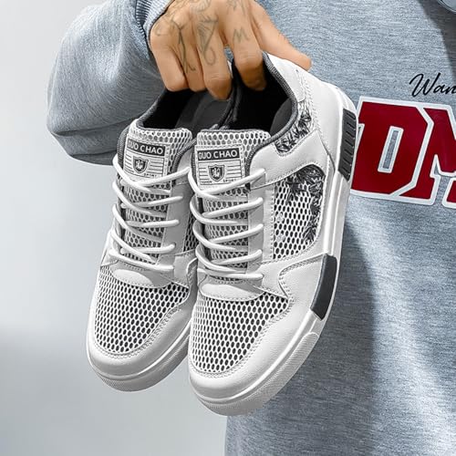 Image of Men's Fashion High Top Chinese Style Skate Sneakers Stylish Comfortable Skateboarding Road Running Walking Shoes