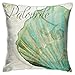 Housse d'oreiller Coquillage Coquillage Triton Buccin Vert Nautique Taie d'oreiller Double-Face Taie Coussin Rétro Housse De Coussin 45X45Cm pour Canapé, Chambre, Chaise
