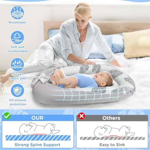 سرير نوم للاطفال حديثي الولادة، سرير نوم مريح للاطفال من عمر 0-24 شهر، سرير سفر محمول قابل للطي وناعم وجيد التهوية للاطفال حديثي الولادة من عمر 0-12 شهر، اساسيات الطفل قابلة للتعديل