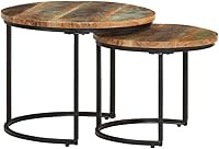Vista 9 de Coffee Table mesa de Centro para salaNesting Tables 2 pcs Solid Reclaimed WoodSuitable for bedrooms, Living Rooms, and Dining Rooms